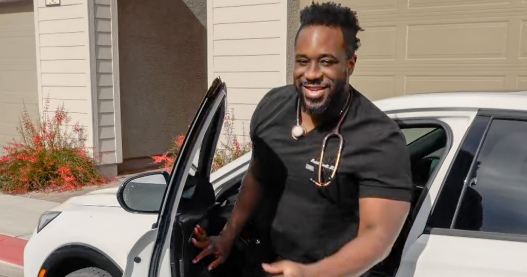 Concierge doctor in Las Vegas arriving for a private house call visit providing personalized healthcare and preventative concierge medical care.
