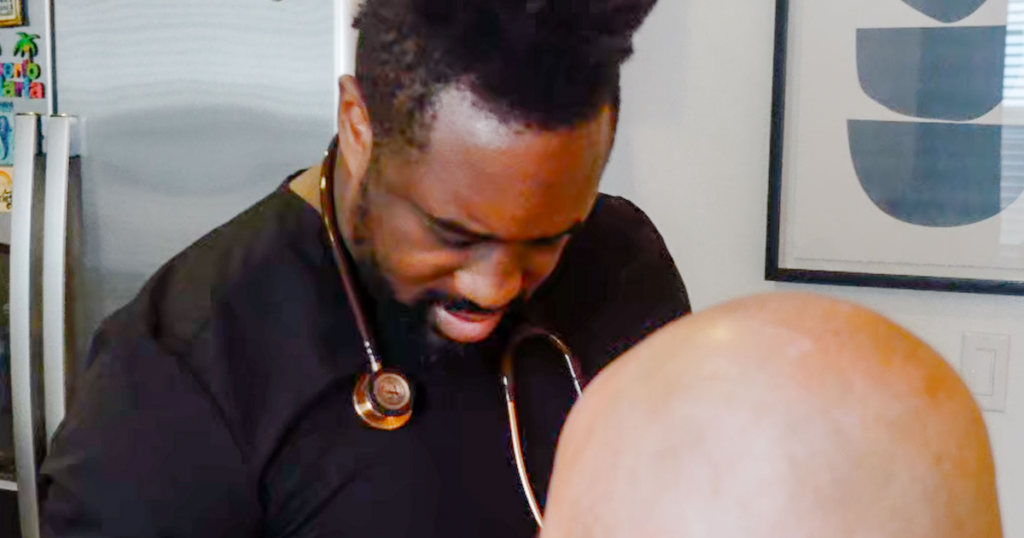 Physician providing preventative healthcare services in Las Vegas during a personalized in-home visit focused on chronic disease prevention and wellness.