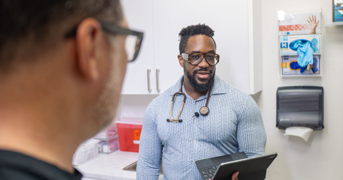 Internal medicine doctor in Las Vegas discussing preventative health screenings with a patient